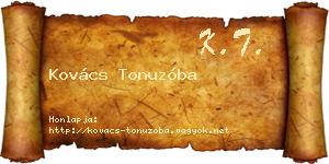 Kovács Tonuzóba névjegykártya