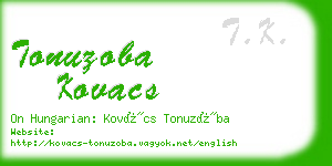 tonuzoba kovacs business card
